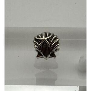 Sterling silver scallop with starfish bead Fits On Pand